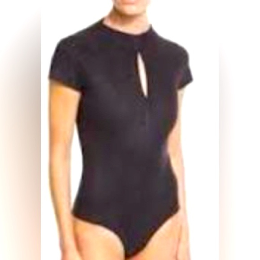 NWT MINKPINK BLACK vegan “SUEDE” Bodysuit